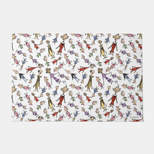 Dr. Seuss Whoville Characters Festive Pattern ドアマット (正面)