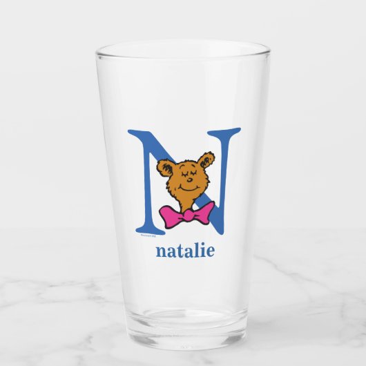 Dr. Seuss's ABC：レターN – 青 |名前の追加 タンブラーグラス (正面)