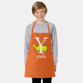 Dr. Seuss's ABC：レターY – ホワイト |名前の追加 エプロン (着用した状態)