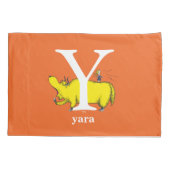 Dr. Seuss's ABC：レターY – ホワイト |名前の追加 枕カバー (裏面)