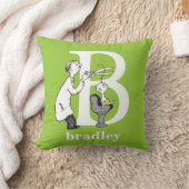 Dr. Seuss's ABC：手紙B – 白 |名前の追加 クッション (ブランケット)