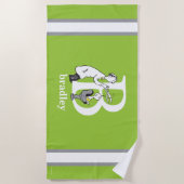 Dr. Seuss's ABC：手紙B – 白 |名前の追加 ビーチタオル (正面)