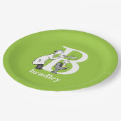 Dr. Seuss's ABC：手紙B – 白 |名前の追加 ペーパープレート (アングル)