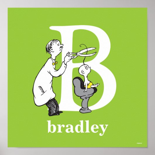 Dr. Seuss's ABC:手紙B – 白 |名前の追加 ポスター (正面)