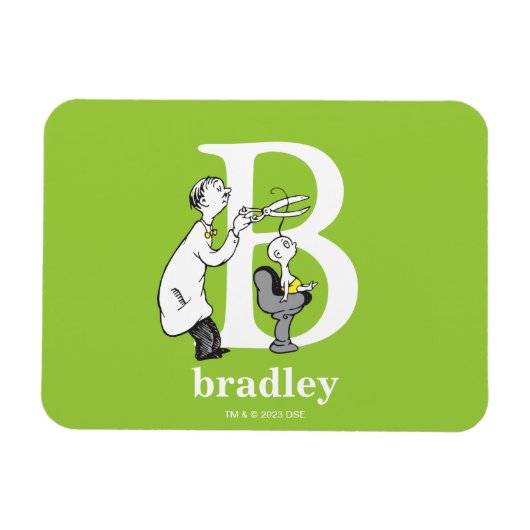 Dr. Seuss's ABC：手紙B – 白 |名前の追加 マグネット (横)