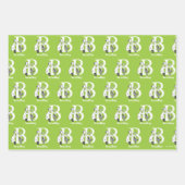 Dr. Seuss's ABC：手紙B – 白 |名前の追加 ラッピングペーパーシート (正面3)