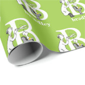 Dr. Seuss's ABC：手紙B – 白 |名前の追加 ラッピングペーパー (ロールコーナー)