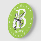 Dr. Seuss's ABC：手紙B – 白 |名前の追加 ラージ壁時計 (傾斜)
