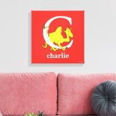 Dr. Seuss's ABC：手紙C – 白 |名前の追加 キャンバスプリント (インサイチュ (リビング))