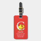 Dr. Seuss's ABC：手紙C – 白 |名前の追加 ラゲッジタグ (正面縦)