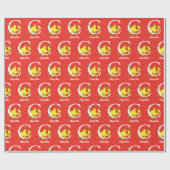 Dr. Seuss's ABC：手紙C – 白 |名前の追加 ラッピングペーパー (フラット)