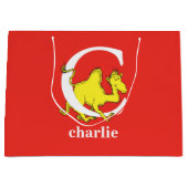 Dr. Seuss's ABC：手紙C – 白 |名前の追加 ラージペーパーバッグ (正面)