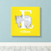 Dr. Seuss's ABC：手紙E – 白 |名前の追加 キャンバスプリント (インサイチュ (ウッドフロア))