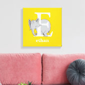 Dr. Seuss's ABC：手紙E – 白 |名前の追加 キャンバスプリント (インサイチュ (リビング))