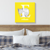 Dr. Seuss's ABC：手紙E – 白 |名前の追加 キャンバスプリント (インサイチュ (寝室))