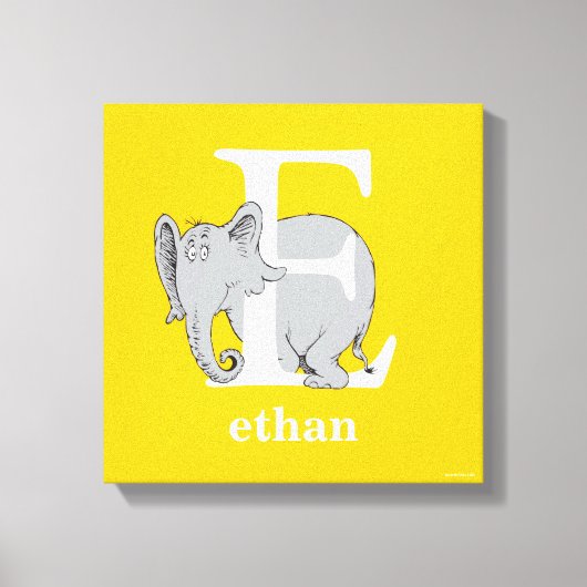 Dr. Seuss's ABC：手紙E – 白 |名前の追加 キャンバスプリント (正面)