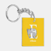 Dr. Seuss's ABC：手紙E – 白 |名前の追加 キーホルダー (正面左)