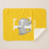 Dr. Seuss's ABC：手紙E – 白 |名前の追加 シェルパブランケット (正面(横))