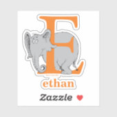 Dr. Seuss's ABC：手紙E – 白 |名前の追加 シール (シート)