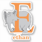 Dr. Seuss's ABC：手紙E – 白 |名前の追加 シール (正面)