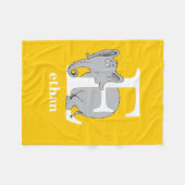 Dr. Seuss's ABC：手紙E – 白 |名前の追加 フリースブランケット (正面(横))