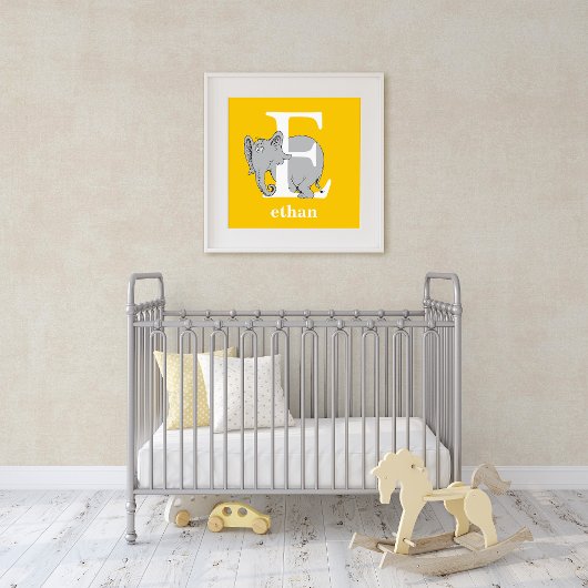 Dr. Seuss's ABC：手紙E – 白 |名前の追加 ポスター