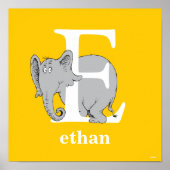 Dr. Seuss's ABC：手紙E – 白 |名前の追加 ポスター (正面)