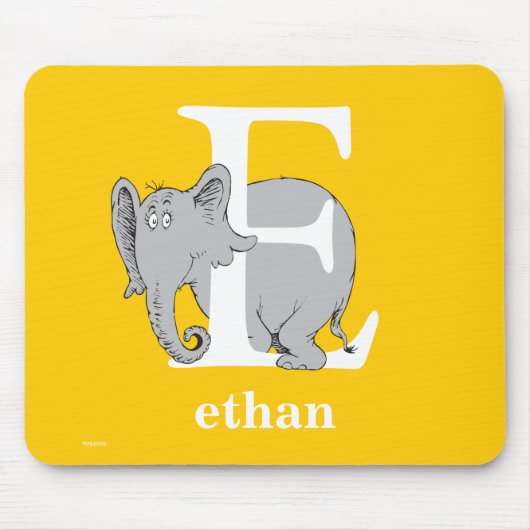 Dr. Seuss's ABC:手紙E – 白 |名前の追加 マウスパッド (正面)