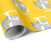 Dr. Seuss's ABC：手紙E – 白 |名前の追加 ラッピングペーパー (ロールコーナー)