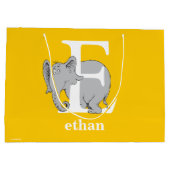 Dr. Seuss's ABC：手紙E – 白 |名前の追加 ラージペーパーバッグ (裏面)