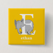 Dr. Seuss's ABC:手紙E – 白 |名前の追加 缶バッジ (正面)