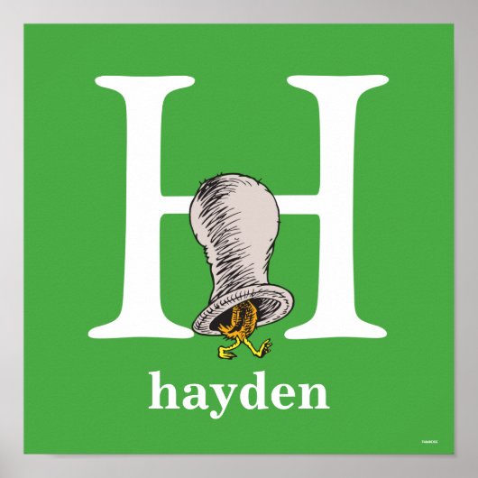 Dr. Seuss's ABC:手紙H – 白 |名前の追加 ポスター (正面)