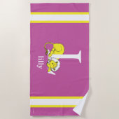 Dr. Seuss's ABC：手紙L – 白 |名前の追加 ビーチタオル (正面)