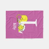 Dr. Seuss's ABC:手紙L – 白 |名前の追加 フリースブランケット (正面(横))