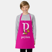 Dr. Seuss's ABC：手紙P – 白 |名前の追加 エプロン (着用した状態)