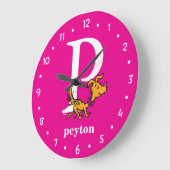 Dr. Seuss's ABC：手紙P – 白 |名前の追加 ラージ壁時計 (傾斜)