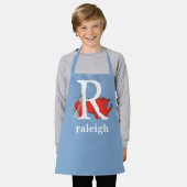 Dr. Seuss's ABC:手紙R – 白 |名前の追加 エプロン (着用した状態)