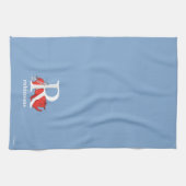 Dr. Seuss's ABC:手紙R – 白 |名前の追加 キッチンタオル (横)