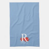 Dr. Seuss's ABC:手紙R – 白 |名前の追加 キッチンタオル (縦)