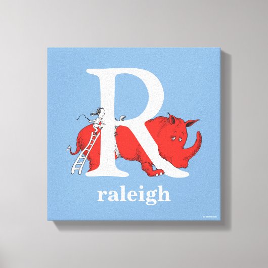 Dr. Seuss's ABC：手紙R – 白 |名前の追加 キャンバスプリント (正面)