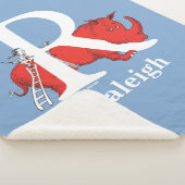 Dr. Seuss's ABC：手紙R – 白 |名前の追加 シェルパブランケット (3/4)