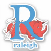 Dr. Seuss's ABC:手紙R – 白 |名前の追加 シール (正面)