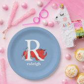 Dr. Seuss's ABC：手紙R – 白 |名前の追加 ペーパープレート (パーティー)
