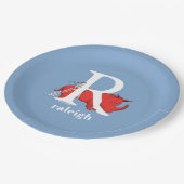 Dr. Seuss's ABC：手紙R – 白 |名前の追加 ペーパープレート (アングル)