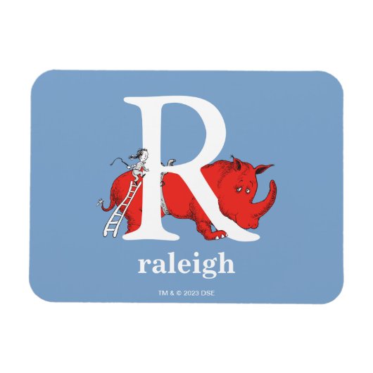 Dr. Seuss's ABC：手紙R – 白 |名前の追加 マグネット (横)