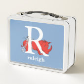 Dr. Seuss's ABC：手紙R – 白 |名前の追加 メタルランチボックス (裏面)