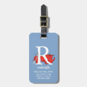 Dr. Seuss's ABC:手紙R – 白 |名前の追加 ラゲッジタグ (正面縦)