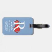 Dr. Seuss's ABC:手紙R – 白 |名前の追加 ラゲッジタグ (裏面横)