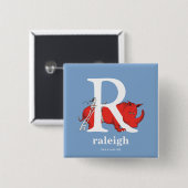 Dr. Seuss's ABC:手紙R – 白 |名前の追加 缶バッジ (正面&裏面)