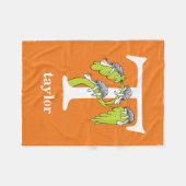 Dr. Seuss's ABC：手紙T – 白 |名前の追加 フリースブランケット (正面(横))